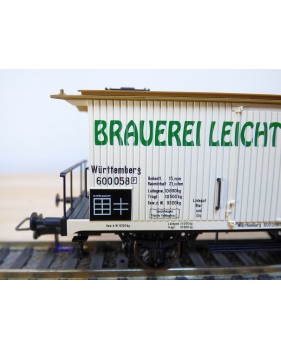 BRAWA 2101, wagon couvert à bière BRAUEREI LEICHT VAIHINGEN  K.W.S.t.b.   neuf   BO