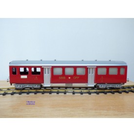 HAG 810 . 3,  Voiture allégée  type C40 (Leichtstahlwagen) 3 Kl.  rouge  SBB  BO