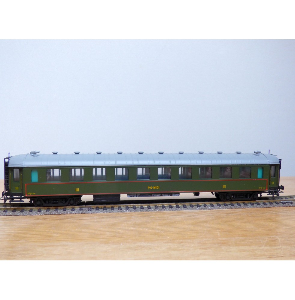 France Trains  292,  voiture  OCEM à flancs lisses  3 Cl. type C10 yfi    N°: 11312     PO-MIDI     BO