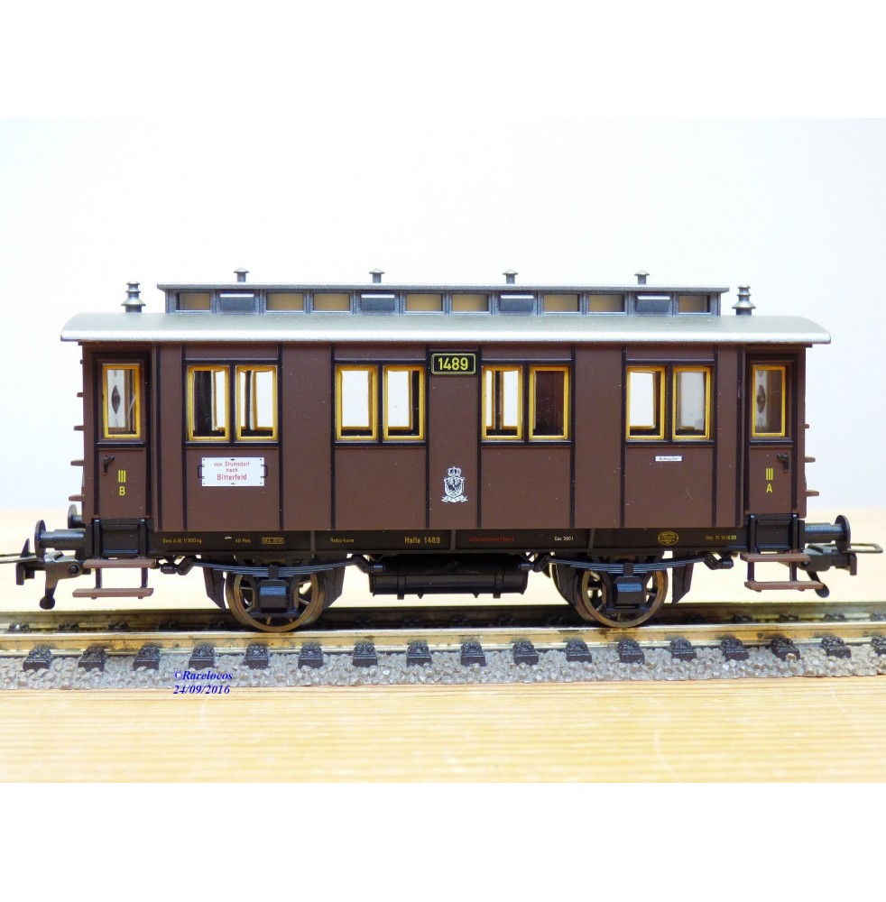 FLEISCHMANN 5821, voiture ancienne  à  2   essieux   3 Kl.  N° 1488  KPEV    BO 