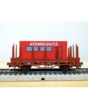 Märklin 00752-03, wagon   plat  à ranchers type Kbs 890  ATEMSCHUTZ     DB   neuf     BO