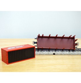 Märklin 00752-03, wagon   plat  à ranchers type Kbs 890  ATEMSCHUTZ     DB   neuf     BO