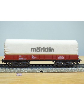 Märklin 4475,  wagon plat bâché  à bogies type Rlmms  MÄRKLIN  DB   BO
