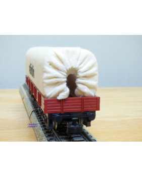 Märklin 4475,  wagon plat bâché  à bogies type Rlmms  MÄRKLIN  DB   BO