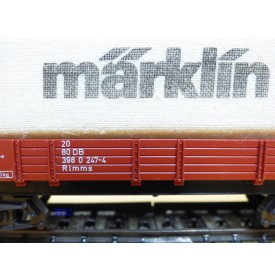Märklin 4475,  wagon plat bâché  à bogies type Rlmms  MÄRKLIN  DB   BO