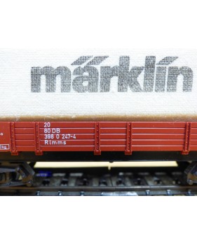 Märklin 4475,  wagon plat bâché  à bogies type Rlmms  MÄRKLIN  DB   BO