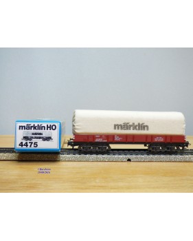 Märklin 4475,  wagon plat bâché  à bogies type Rlmms  MÄRKLIN  DB   BO
