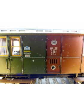 FLEISCHMANN 5825, fourgon postal ancien  à  2   essieux   mixte de 2 / 3  Kl.  N° 3801   KPEV    BO 