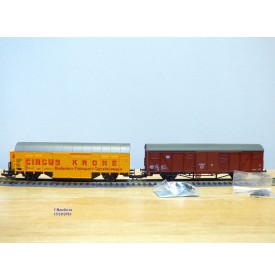 ROCO 44009 / PREISER 30726 , set 4 wagons couverts  cirque KRONE   DB  Neuf BO