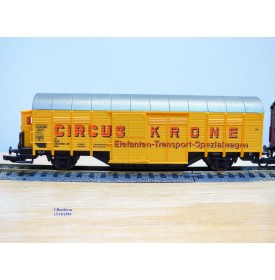 ROCO 44009 / PREISER 30726 , set 4 wagons couverts  cirque KRONE   DB  Neuf BO