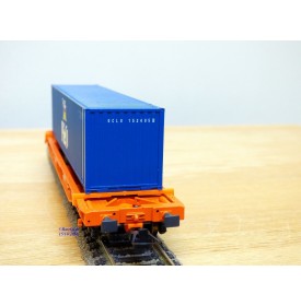 ROCO 46570, wagon poche type Sdkmss chargé d' un conteneur de 40'  P&O  SNCB / NMBS  Neuf   BO