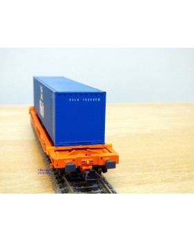 ROCO 46570, wagon poche type Sdkmss chargé d' un conteneur de 40'  P&O  SNCB / NMBS  Neuf   BO