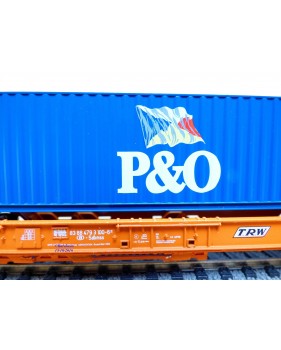 ROCO 46570, wagon poche type Sdkmss chargé d' un conteneur de 40'  P&O  SNCB / NMBS  Neuf   BO