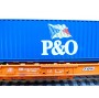 ROCO 46570, wagon poche type Sdkmss chargé d' un conteneur de 40'  P&O  SNCB / NMBS  Neuf   BO