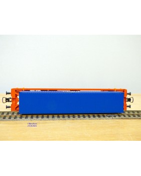 ROCO 46570, wagon poche type Sdkmss chargé d' un conteneur de 40'  P&O  SNCB / NMBS  Neuf   BO