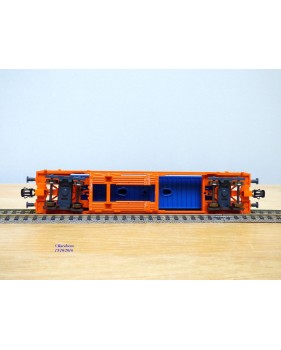 ROCO 46570, wagon poche type Sdkmss chargé d' un conteneur de 40'  P&O  SNCB / NMBS  Neuf   BO