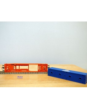 ROCO 46570, wagon poche type Sdkmss chargé d' un conteneur de 40'  P&O  SNCB / NMBS  Neuf   BO