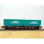 ROCO 46577, wagon poche type Sdgkkmss chargé de 2 conteneurs de 20' VAILLANT  ÖBB   Neuf   BO