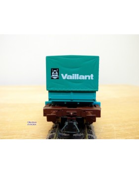 ROCO 46577, wagon poche type Sdgkkmss chargé de 2 conteneurs de 20' VAILLANT  ÖBB   Neuf   BO