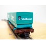 ROCO 46577, wagon poche type Sdgkkmss chargé de 2 conteneurs de 20' VAILLANT  ÖBB   Neuf   BO