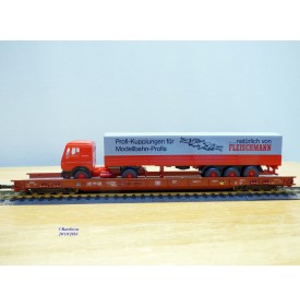 FLEISCHMANN  5276,  wagon surbaissé type Saadkms.690 Rollende Landstrasse et camion MERCEDES    DB   BO 