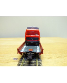 FLEISCHMANN  5276,  wagon surbaissé type Saadkms.690 Rollende Landstrasse et camion MERCEDES    DB   BO 