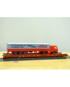 FLEISCHMANN  5276,  wagon surbaissé type Saadkms.690 Rollende Landstrasse et camion MERCEDES    DB   BO 