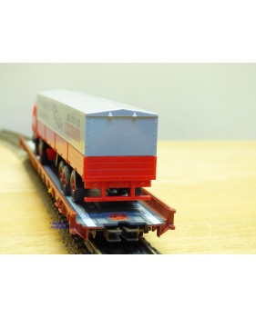 FLEISCHMANN  5276,  wagon surbaissé type Saadkms.690 Rollende Landstrasse et camion MERCEDES    DB   BO 