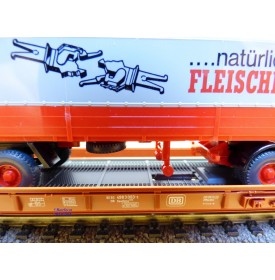 FLEISCHMANN  5276,  wagon surbaissé type Saadkms.690 Rollende Landstrasse et camion MERCEDES    DB   BO 