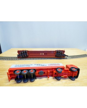 FLEISCHMANN  5276,  wagon surbaissé type Saadkms.690 Rollende Landstrasse et camion MERCEDES    DB   BO 