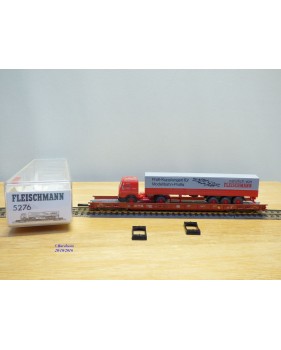 FLEISCHMANN  5276,  wagon surbaissé type Saadkms.690 Rollende Landstrasse et camion MERCEDES    DB   BO 