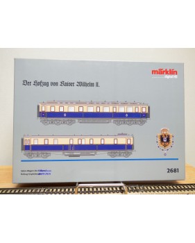 Märklin 2681 ( 8 9265), coffret  de 2 voitures du train de Guillaume II ( Hofzug "Kaiser Wilhelm II" )  Neuf   BO
