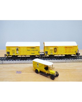 Märklin 4876, coffret 2 wagons et camion  BANANEN   DRG   neuf    BO  