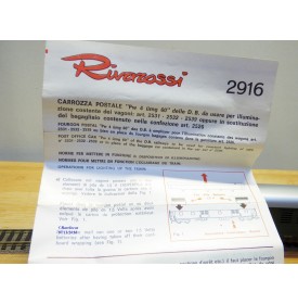 RIVAROSSI  véro 2916, fourgon postal grandes lignes type Pw4ümg   DB   neuf   BO