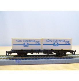 Berliner TT Bahn 4522, wagon plat type Sm chargé de 2 conteneurs réfrigérants M  DR  BO