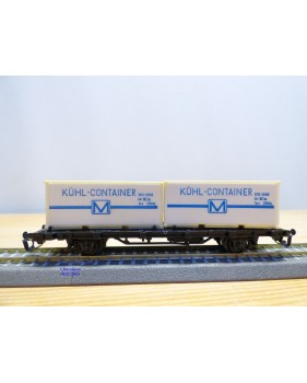 Berliner TT Bahn 4522, wagon plat type Sm chargé de 2 conteneurs réfrigérants M  DR  BO
