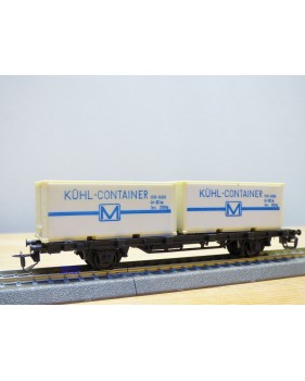 Berliner TT Bahn 4522, wagon plat type Sm chargé de 2 conteneurs réfrigérants M  DR  BO