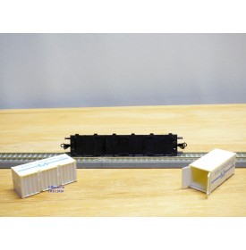 Berliner TT Bahn 4522, wagon plat type Sm chargé de 2 conteneurs réfrigérants M  DR  BO
