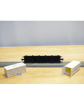 Berliner TT Bahn 4522, wagon plat type Sm chargé de 2 conteneurs réfrigérants M  DR  BO
