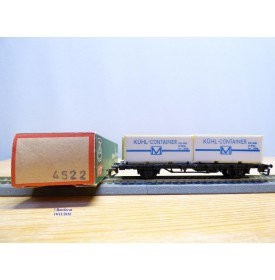 Berliner TT Bahn 4522, wagon plat type Sm chargé de 2 conteneurs réfrigérants M  DR  BO