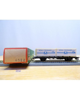 Berliner TT Bahn 4522, wagon plat type Sm chargé de 2 conteneurs réfrigérants M  DR  BO