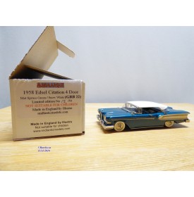 MINI MARQUE / illustra  GRB 22, Edsel Citation 4 Door 1958  Met Spruce Green / Snow White   neuf    BO 