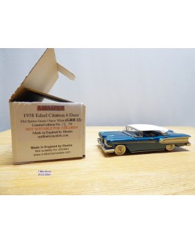 MINI MARQUE / illustra  GRB 22, Edsel Citation 4 Door 1958  Met Spruce Green / Snow White   neuf    BO 