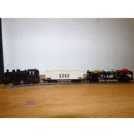 JOUEF  ??? Mecanic Trafic , rare coffret mécanique 1 loco, 3 wagons et 3 autos   SNCF     BO