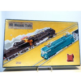 JOUEF  ??? Mecanic Trafic , rare coffret mécanique 1 loco, 3 wagons et 3 autos   SNCF     BO