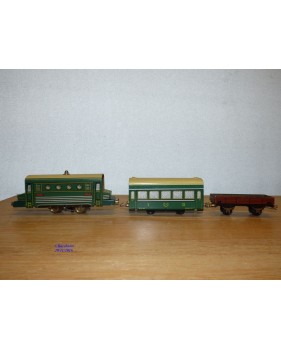 JUCSIE  ???, coffret 1 motrice, 2 wagons, rails et transformateur   BO  