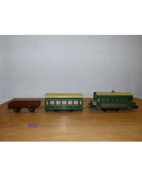 JUCSIE  ???, coffret 1 motrice, 2 wagons, rails et transformateur   BO  