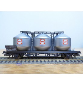 ELECTROTREN  1604,  wagon à 3 silos pour pulvérulents  type Ucs  GRP   FS        BO