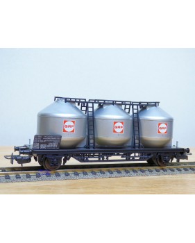 ELECTROTREN  1604,  wagon à 3 silos pour pulvérulents  type Ucs  GRP   FS        BO