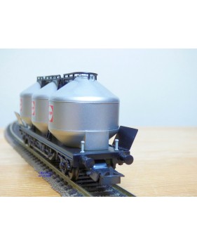 ELECTROTREN  1604,  wagon à 3 silos pour pulvérulents  type Ucs  GRP   FS        BO